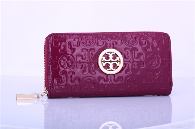 Tory Burch Embossed Lux Patent Leather Continental Wallet Fuchsi